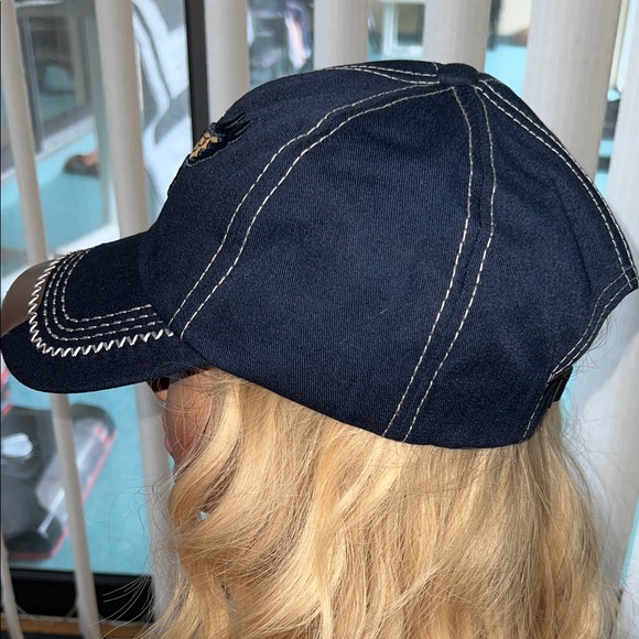 Men / Women Navy Blue Cap with Eagle Embroidery - Picture 3 of 4